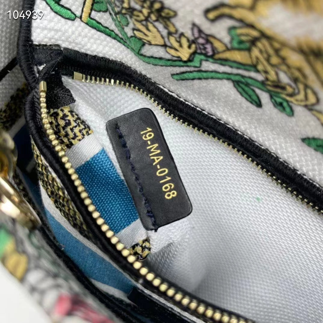 CD Women CD Medium Lady D-Lite Bag Latte Multicolor D-Constellation Embroidery