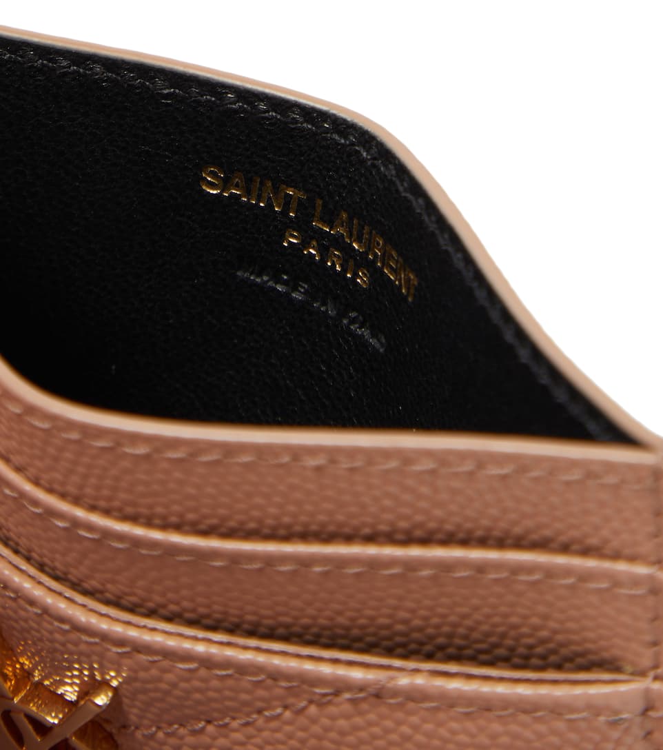 Y Cassandre Y Matelasse Card Case in Grain de Poudre Embossed Leather