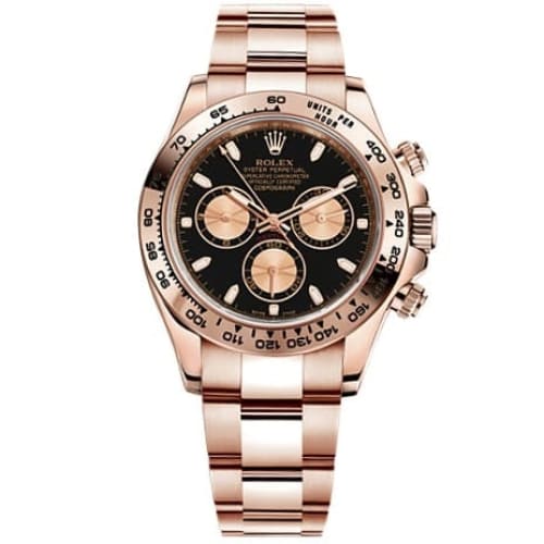 RLX Daytona Black dial, Engraved Bezel, Oyster bracelet, Rose gold Watch 116505-0008