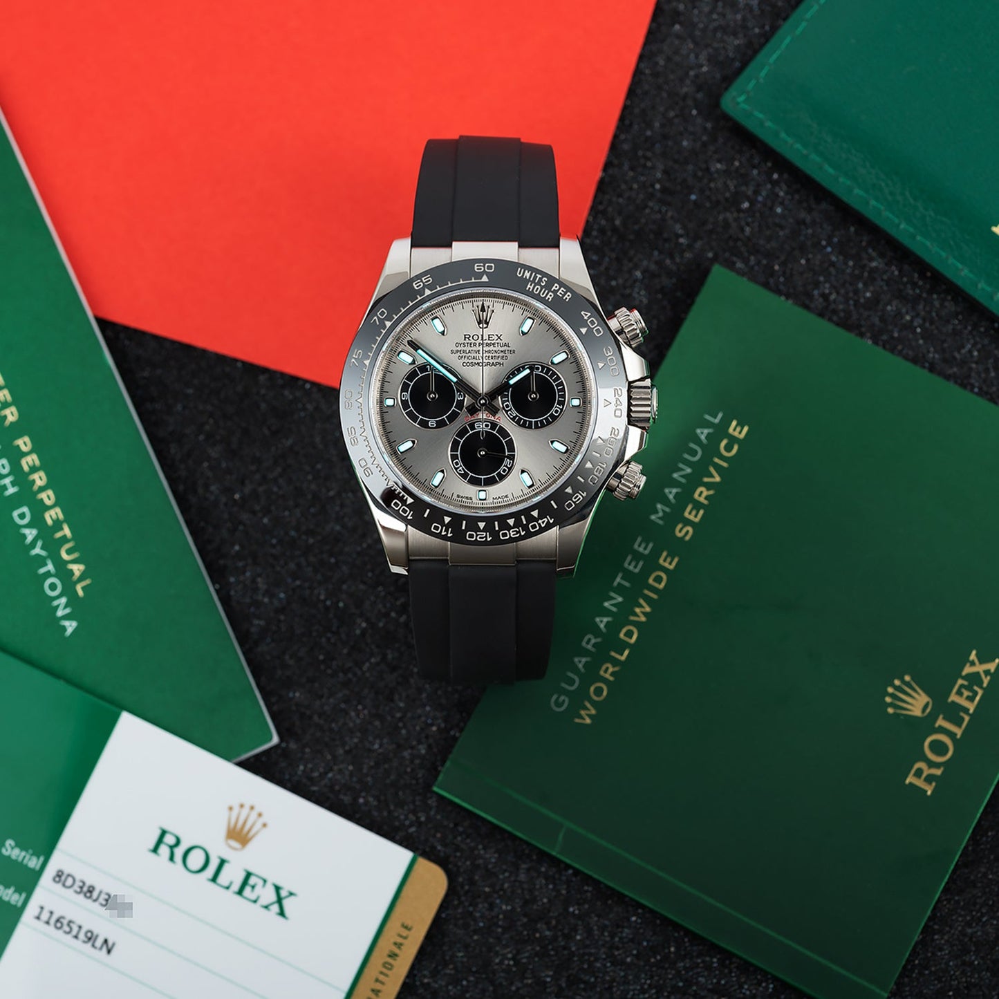 RLX Daytona White Gold Steel Dial Oysterflex Strap 116519ln-0027