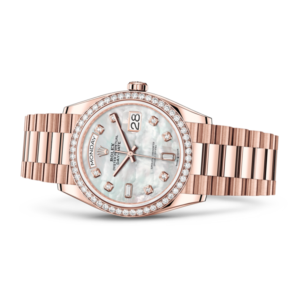 LadyRLX DAY-DATE 36 White Mother-of-pearl Set With Diamonds .128345RBR