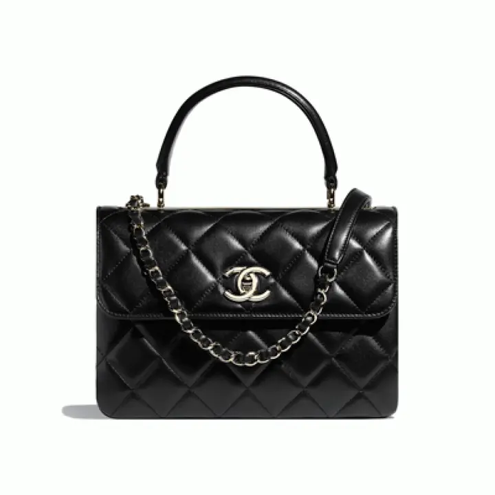 CC Lambskin & Gold-Tone Metal Black