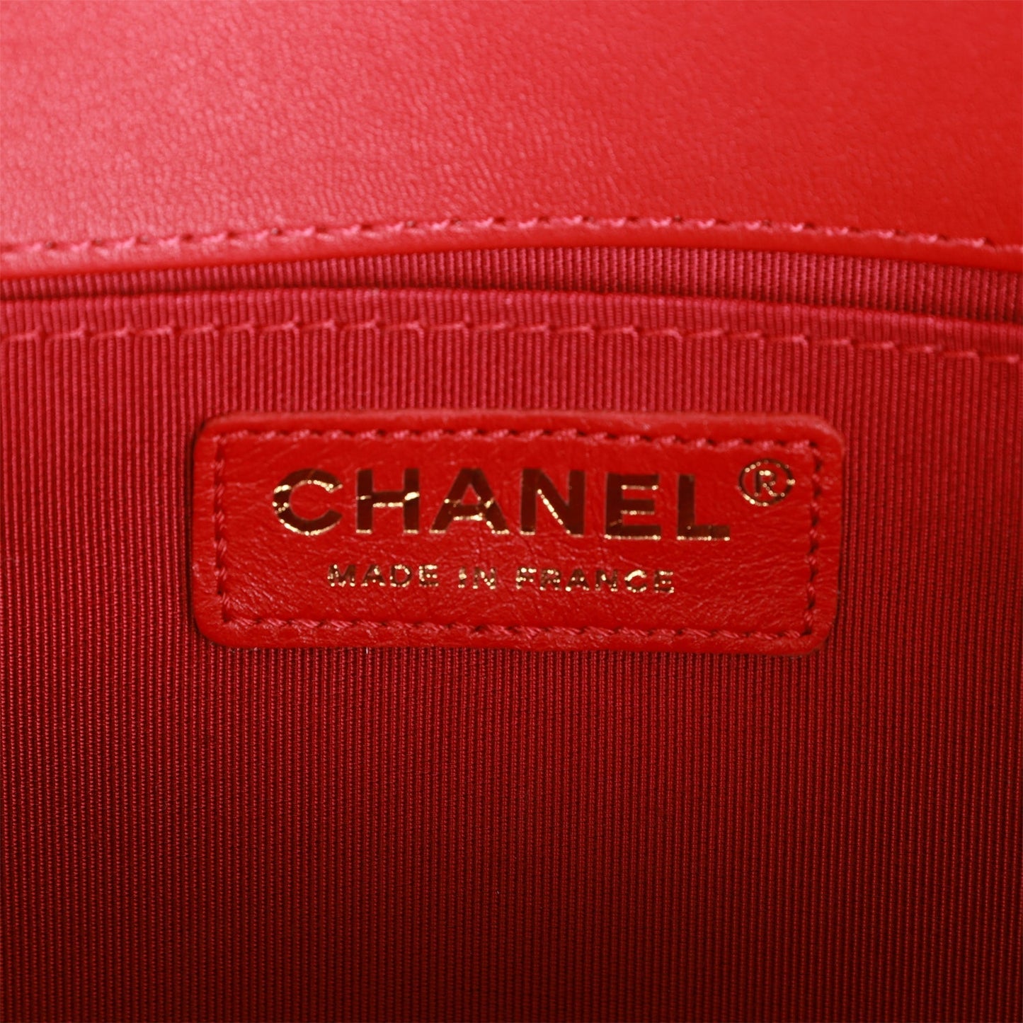 CC Medium Boy Bag Red Lambskin Antique Gold Hardware