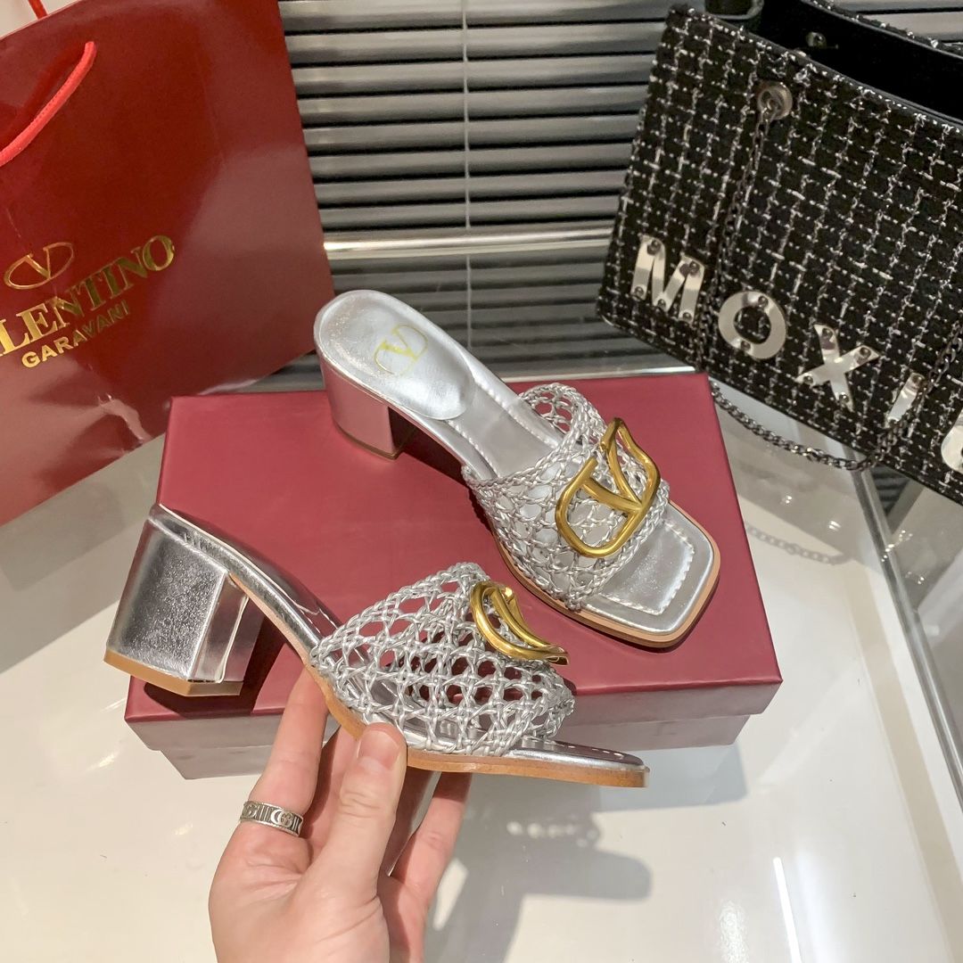 Hollow High Heel Slippers