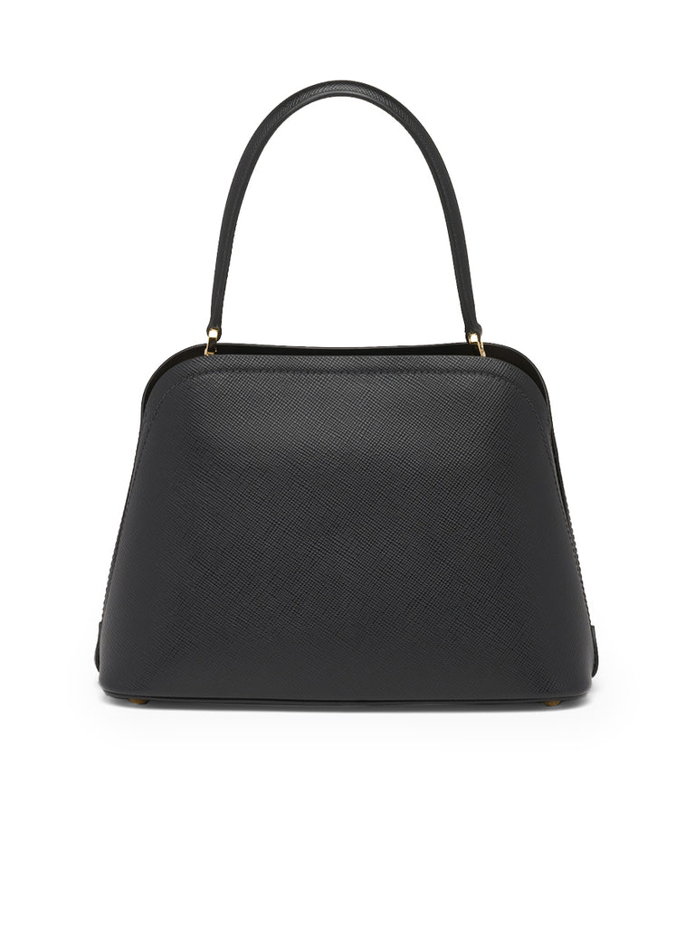 PP Medium Saffiano Leather PP Matin��e Bag in Black