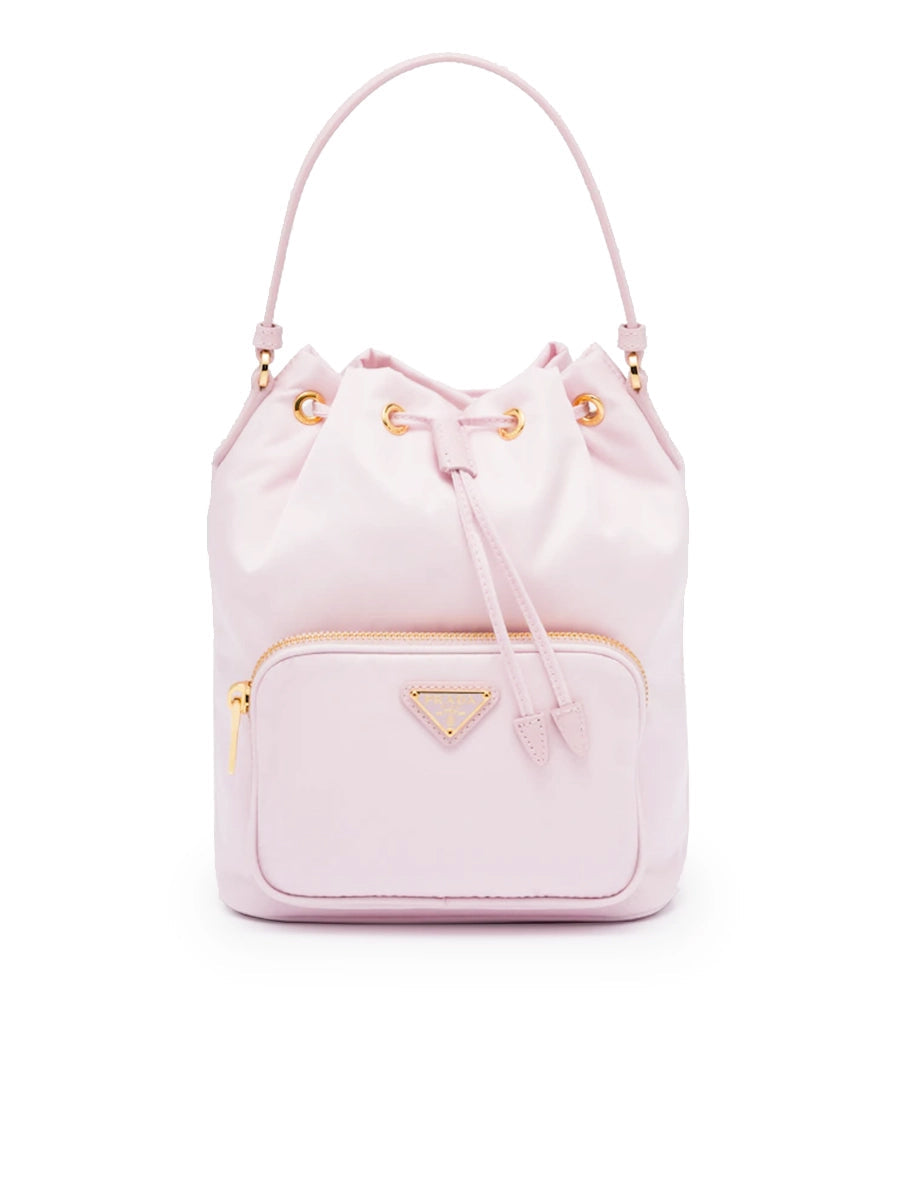 PP Duet Re-Nylon Bucket Shoulder Bag in Alabaster Pink