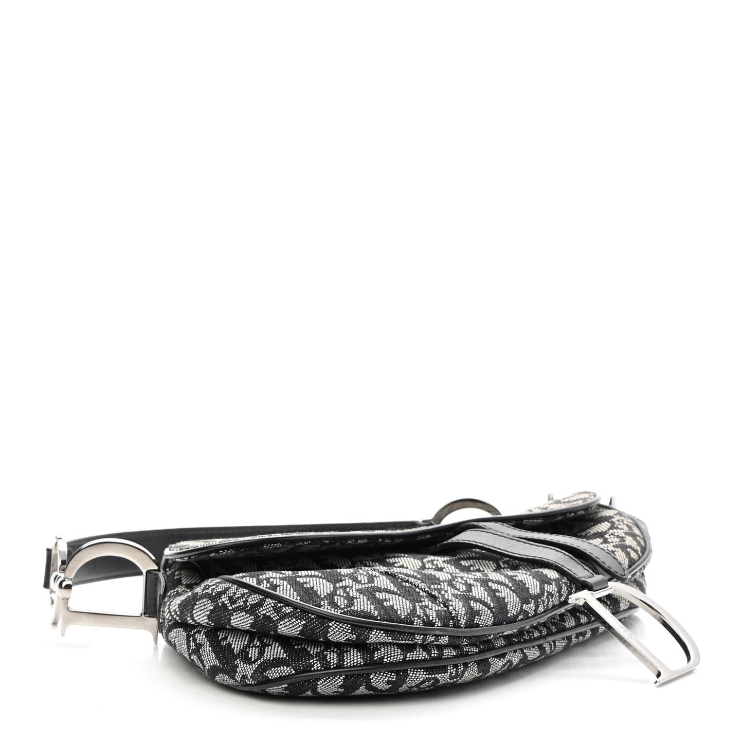 CHRISTIAN D Monogram Saddle Bag Black