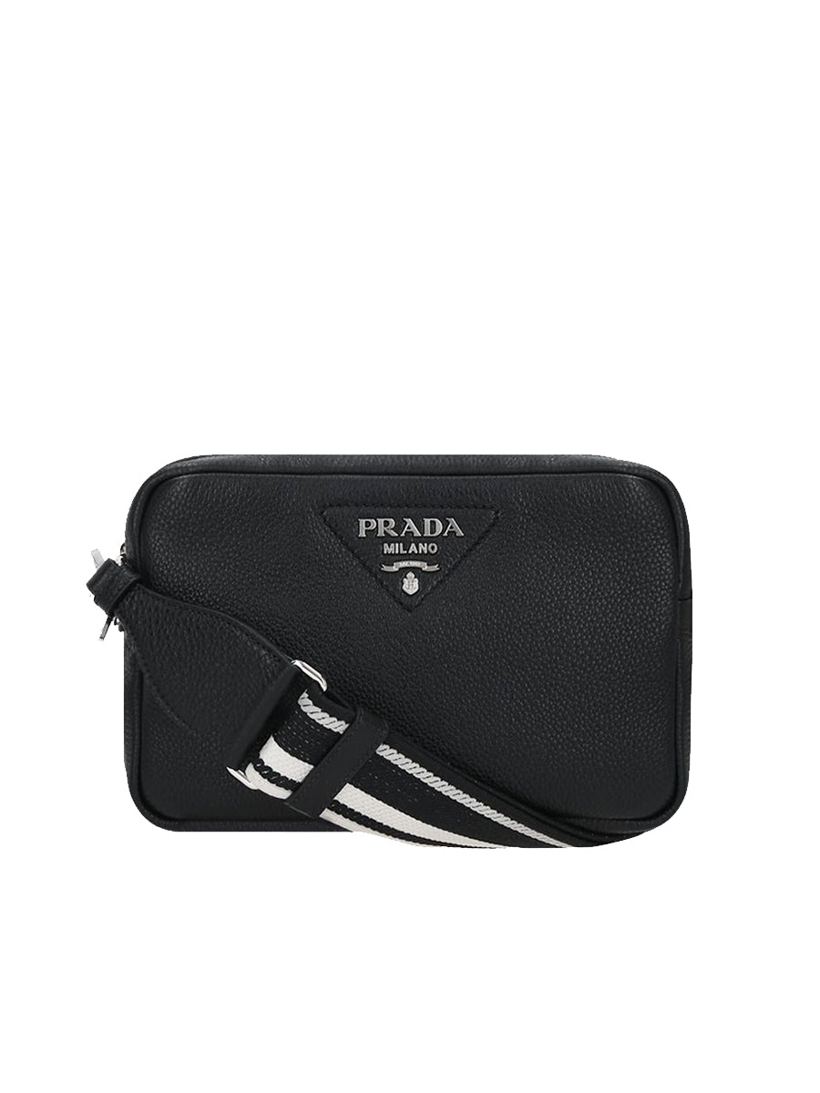 PP Leather Bag with Shoulder Strap in Black