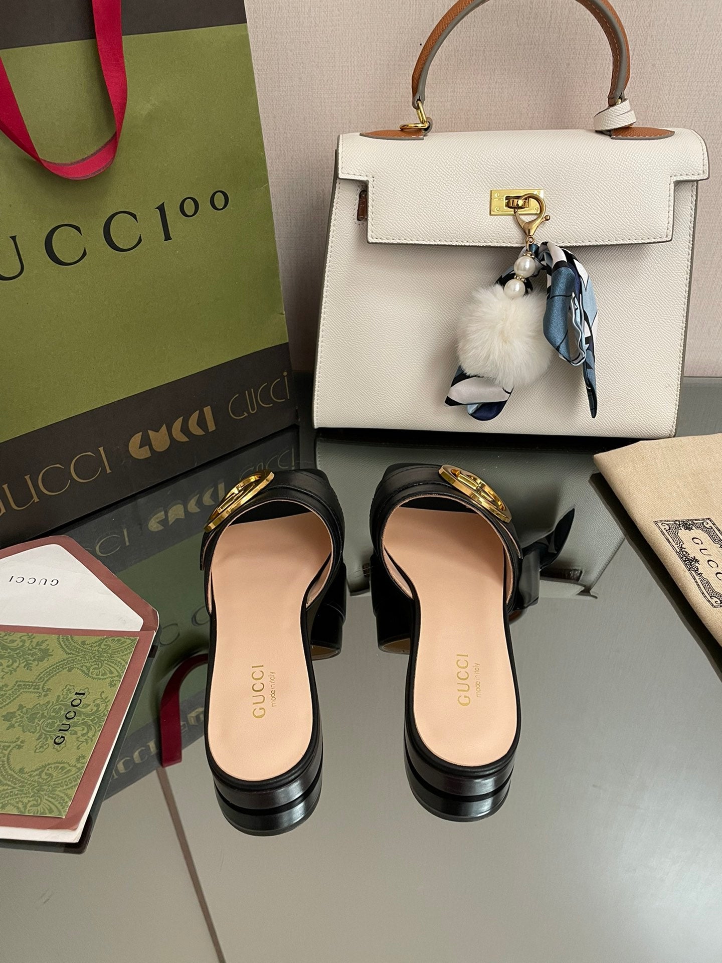 GG new arrival women slippers heels 1 cm