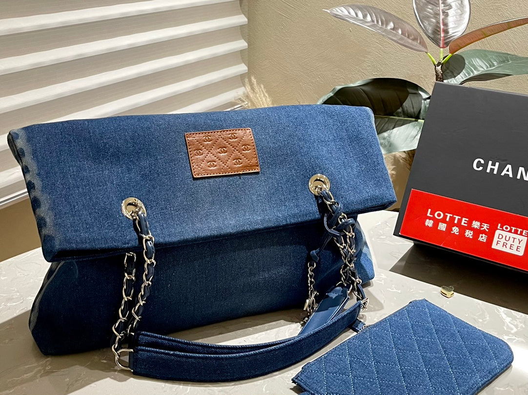 CC new arrival denim tote bag size: 30*40 cm