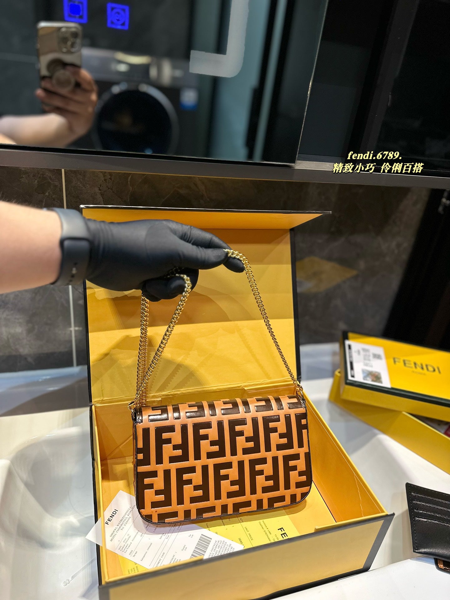 Fen Canvas new arrival chain bag size; 21*3*12 cm