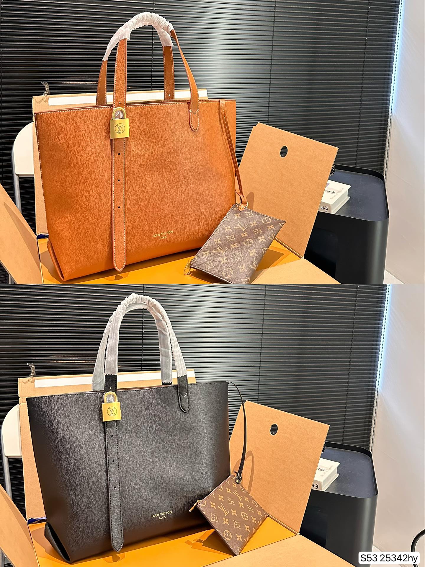 Louis new arrival lock hobo tote bag size;47 * 31 cm