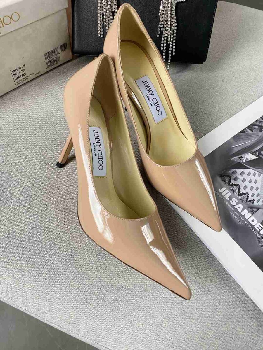 Jc Love 85 Calf Leather Pumps JC Emblem Nude