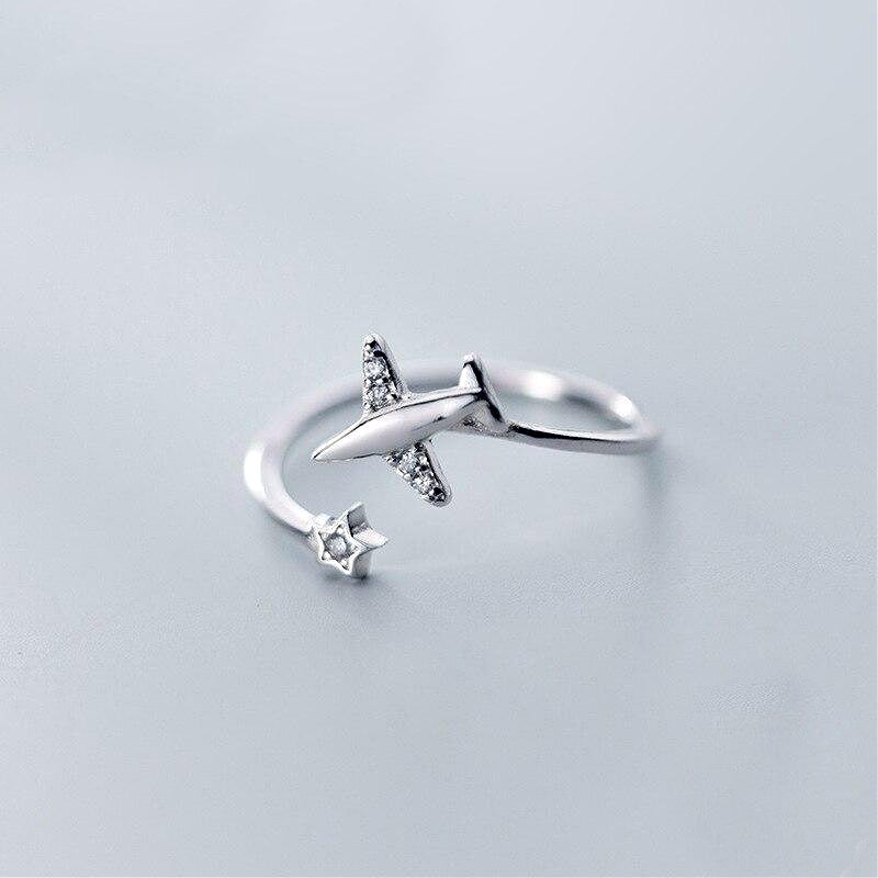 Airplane 925 Sterling Silver Ring
