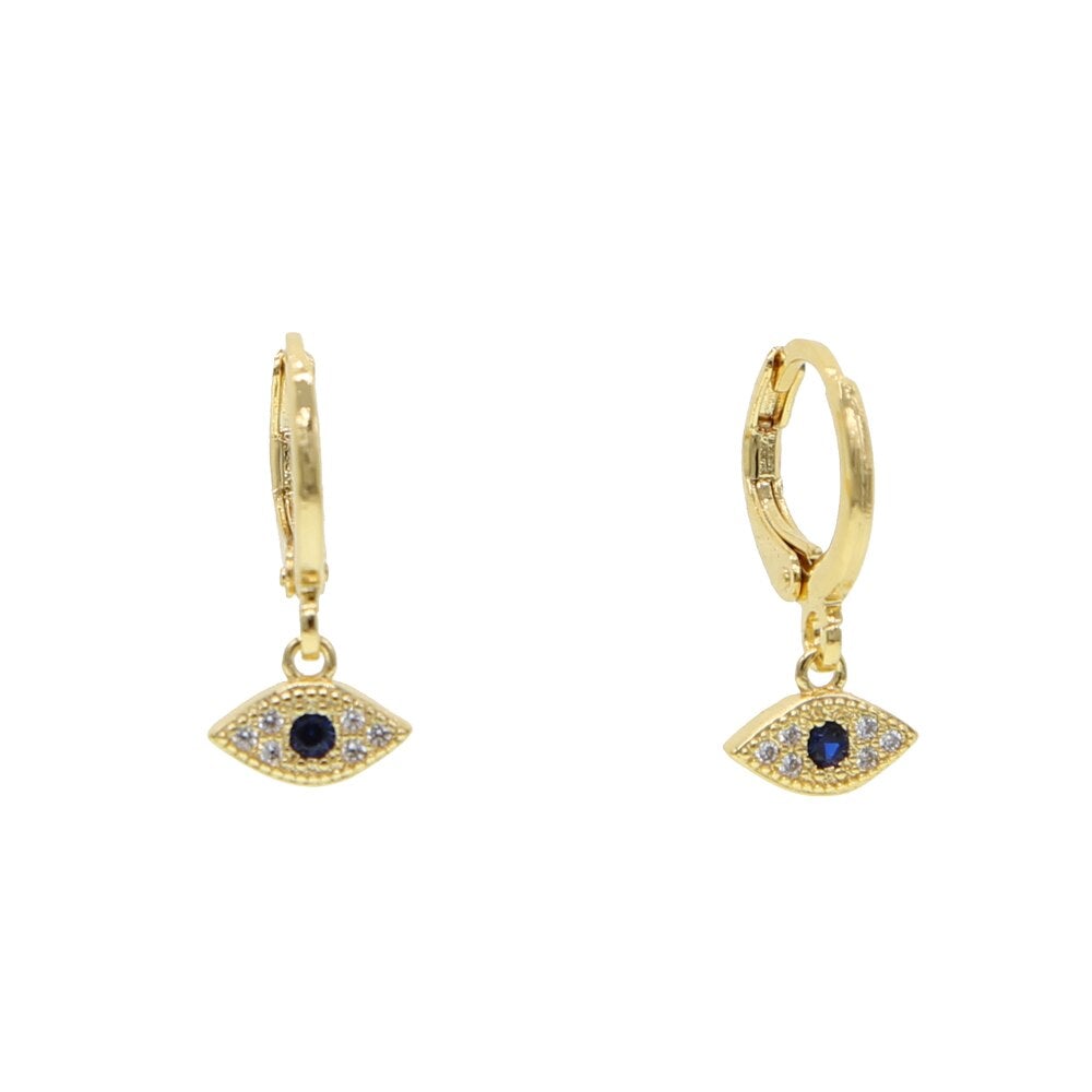 Blue Evil Eye Drop Earrings