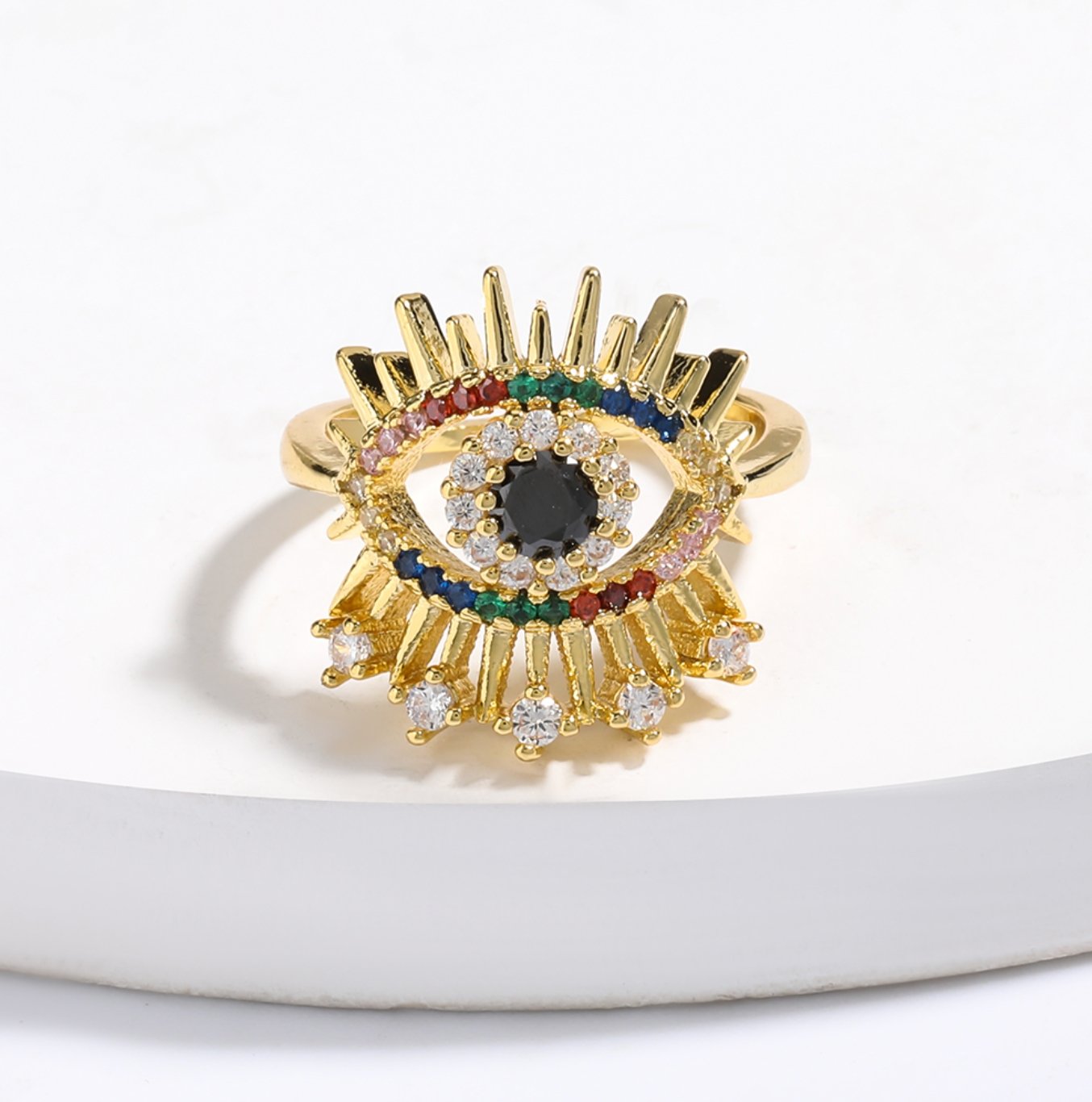 Crystal Evil Eye Rings