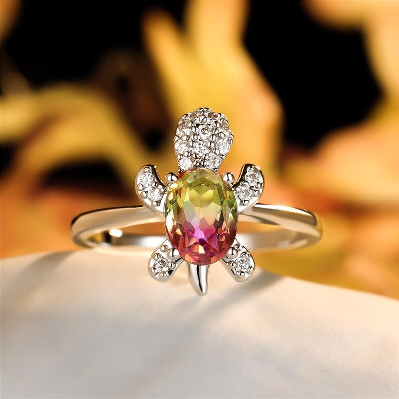 Crystal Turtle Ring