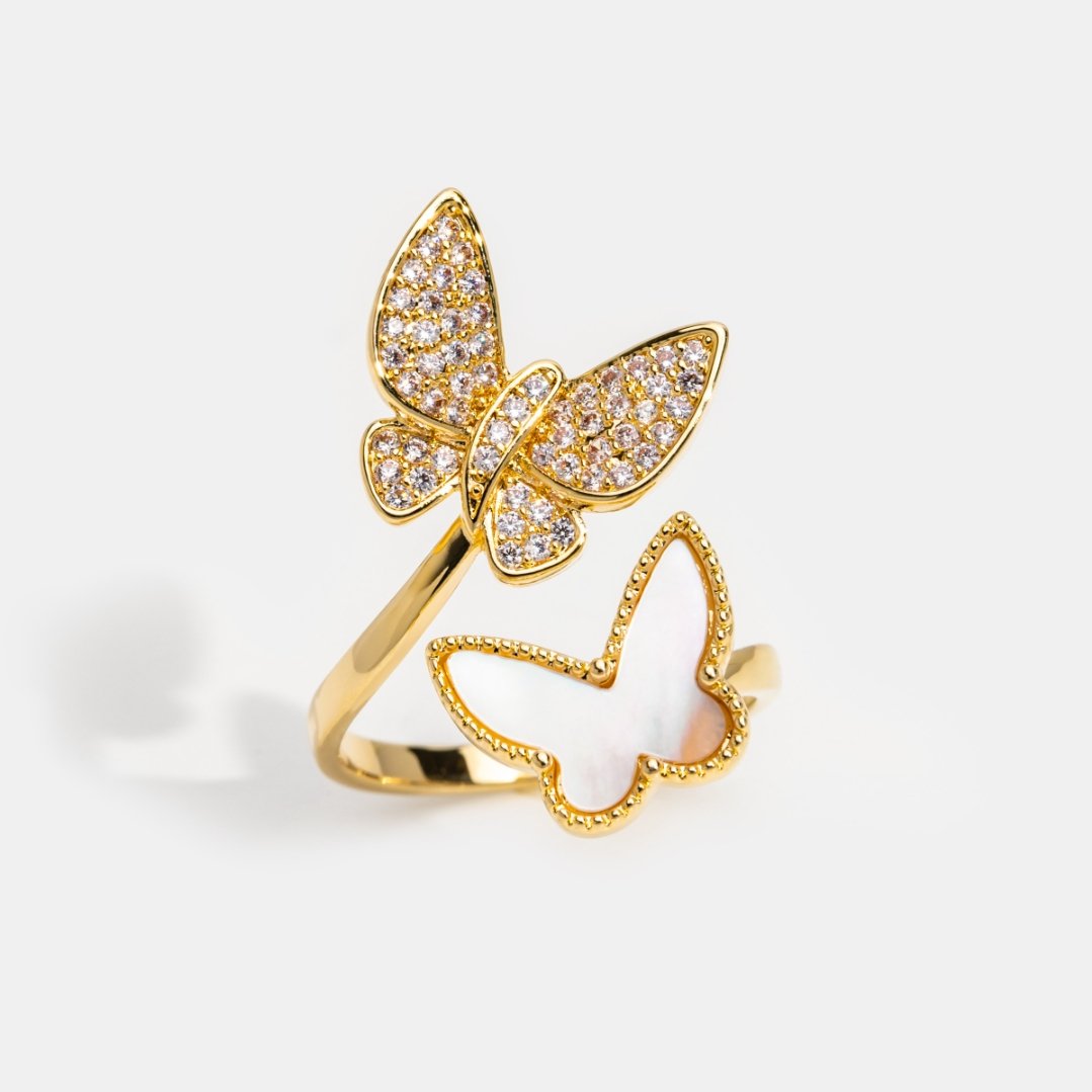 'Flutter Of Butterflies' Crystal Ring