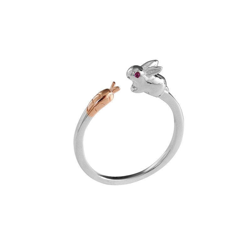 Bague Argent Lapin & Carotte