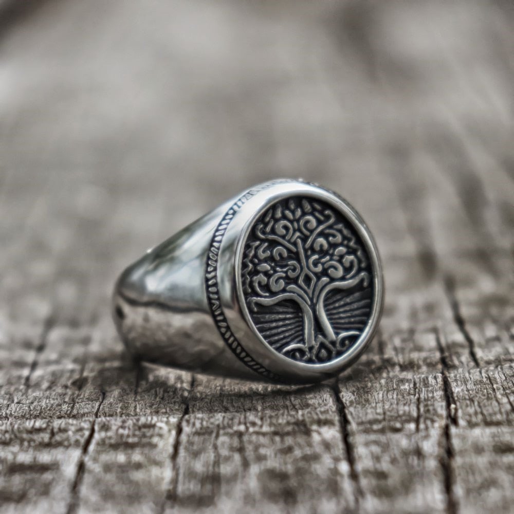 Silver Tree Of Life Signet Ring
