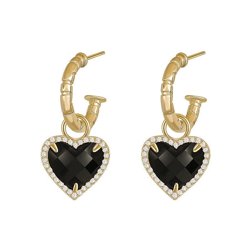 'Tainted Love' Crystal Heart Earrings
