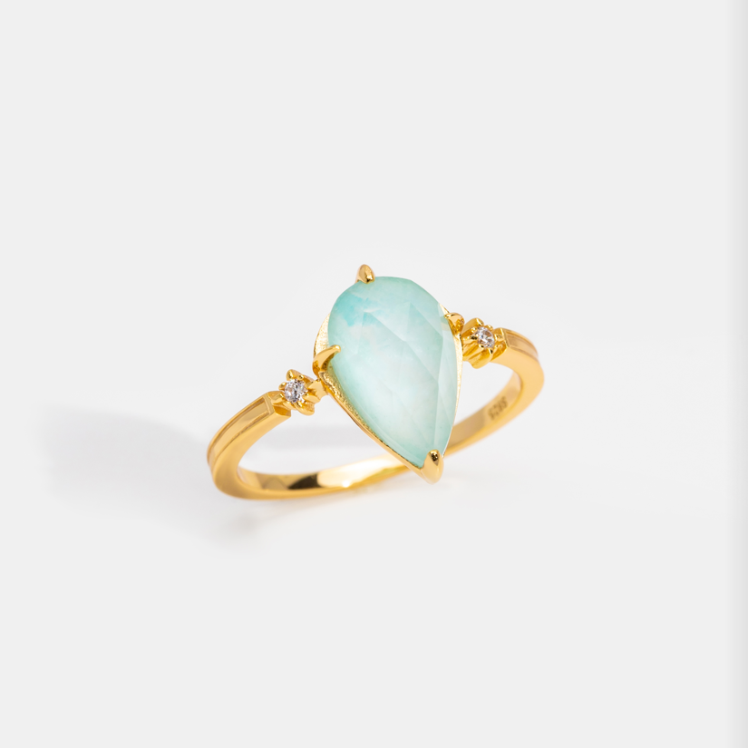 Bague Vintage en Cristal d'Amazonite