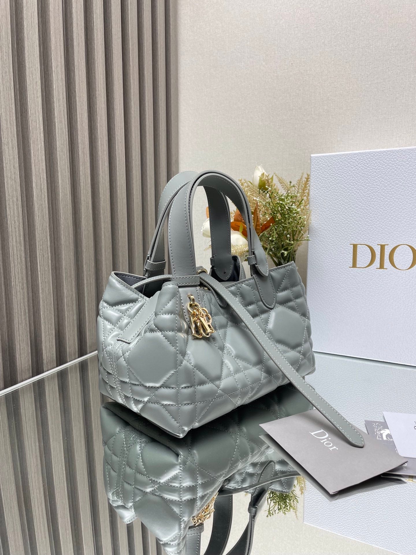 Dior Toujours Bag Small Grey 23x15x15cm