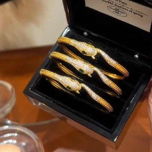 Diamond Snake Statement Bracelet