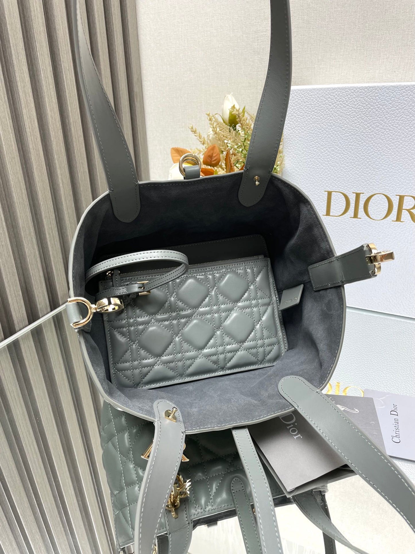 Dior Toujours Bag Small Grey 23x15x15cm