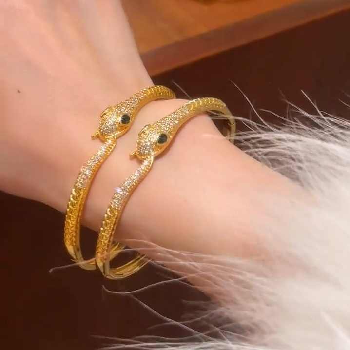 Diamond Snake Statement Bracelet