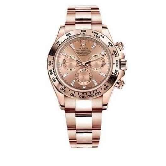 RLX Daytona, Pink dial, Engraved Bezel, Oyster bracelet, Rose gold Watch 116505-0012