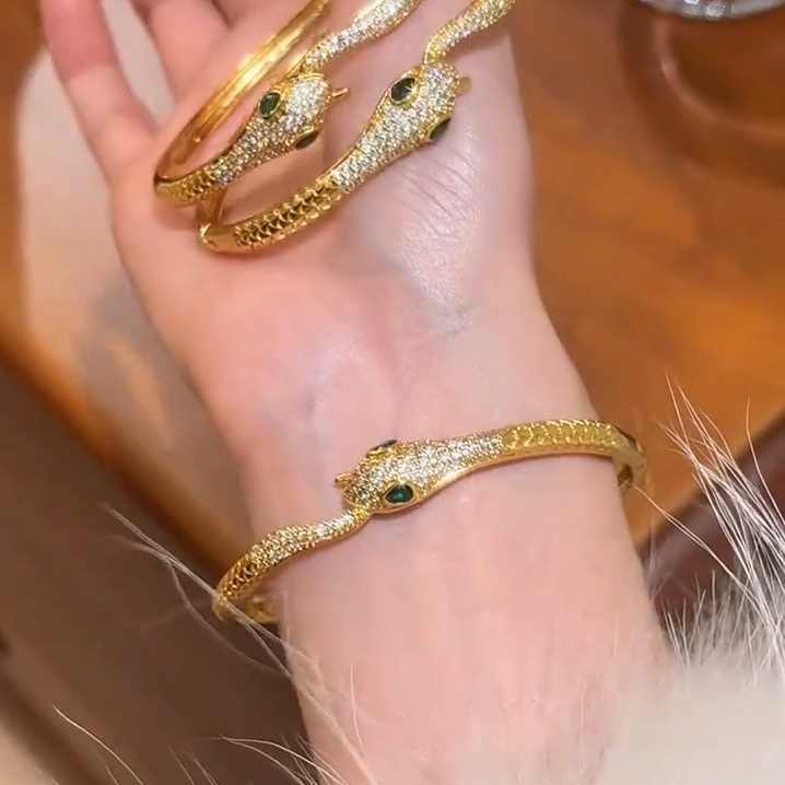 Diamond Snake Statement Bracelet