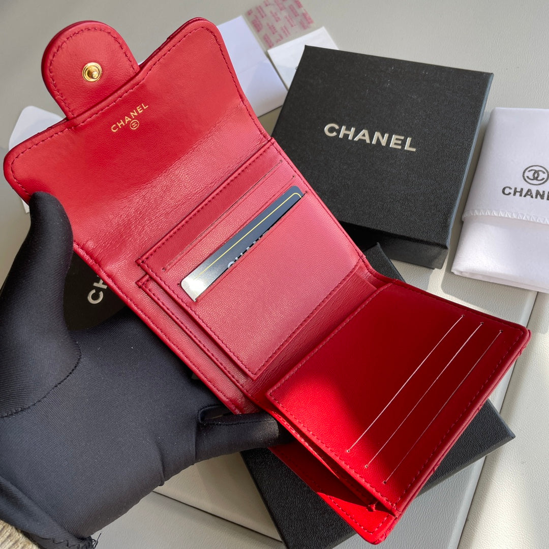 cc Small Classic Flap Wallet Red Bag For Women 10.5cm/4.1in