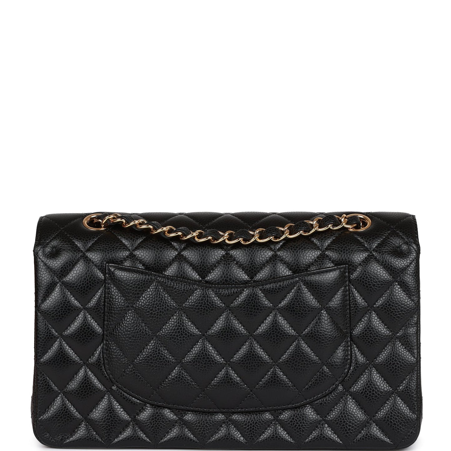 CC Medium Classic Double Flap Bag Black Caviar Gold Hardware
