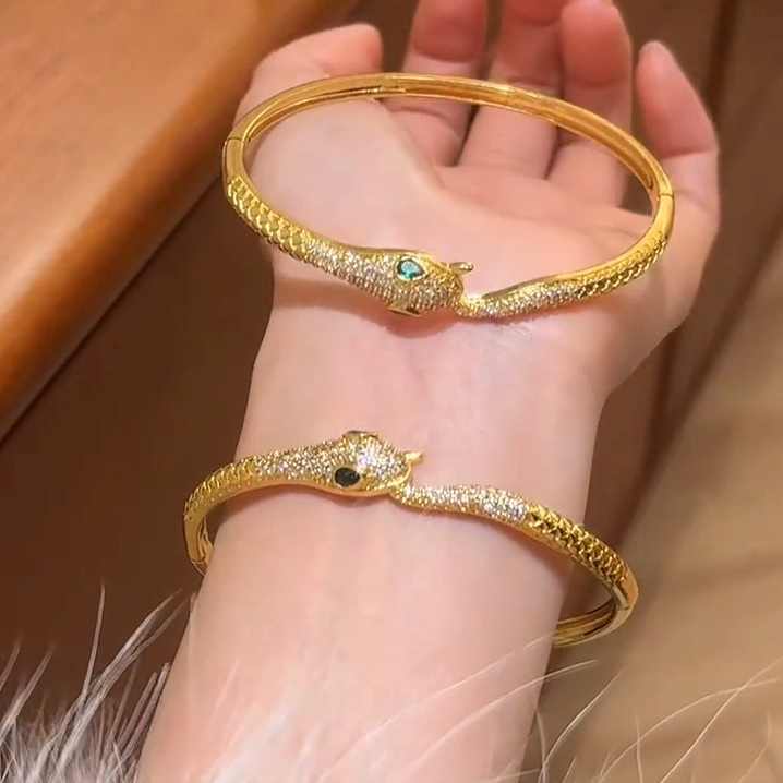 Diamond Snake Statement Bracelet