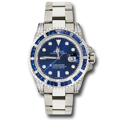 Rlx Submariner Date 116659 SABR 18K White Gold Diamonds Sapphires UNWORN