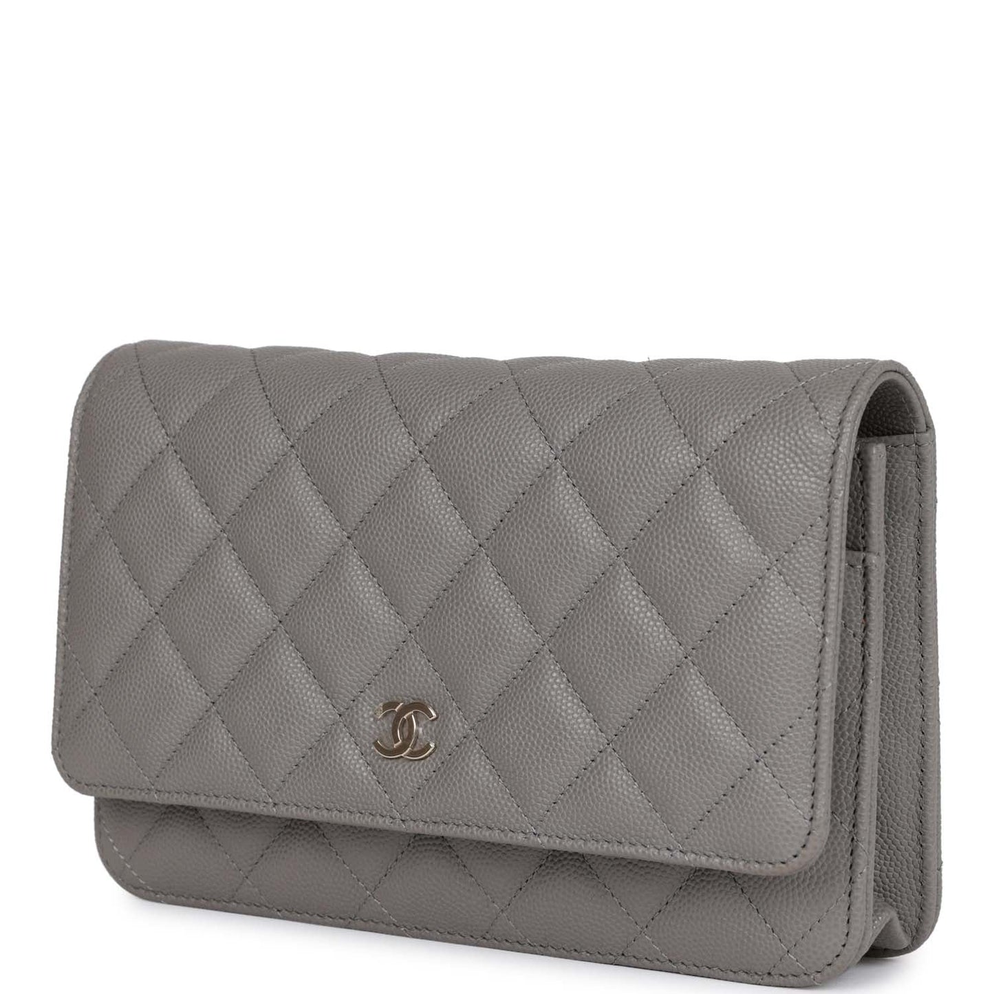CC Wallet on Chain WOC Grey Caviar Light Gold Hardware