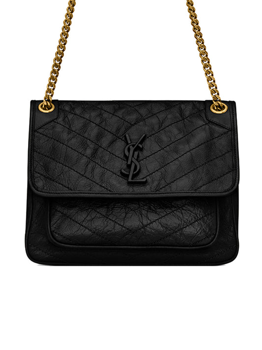 Y Niki Medium Chain Bag in Crinkled Vintage Leather