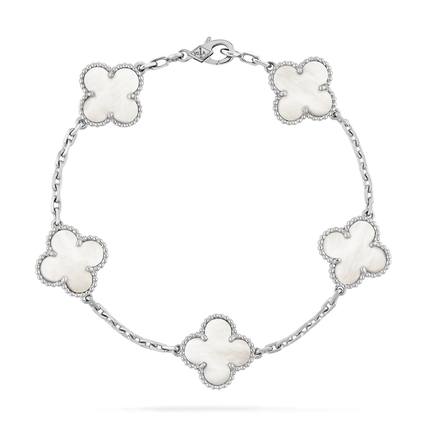 VAN CLEEF & ARPELS Vintage Alhambra Bracelet White Mother Oyster