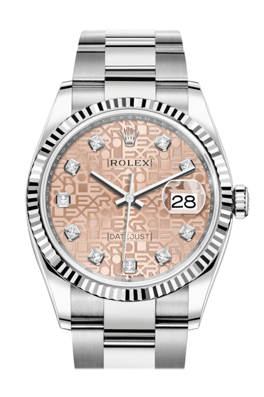 Rlx Datejust 36 Pink Jubilee DiamondDial Automatic Watch 126234