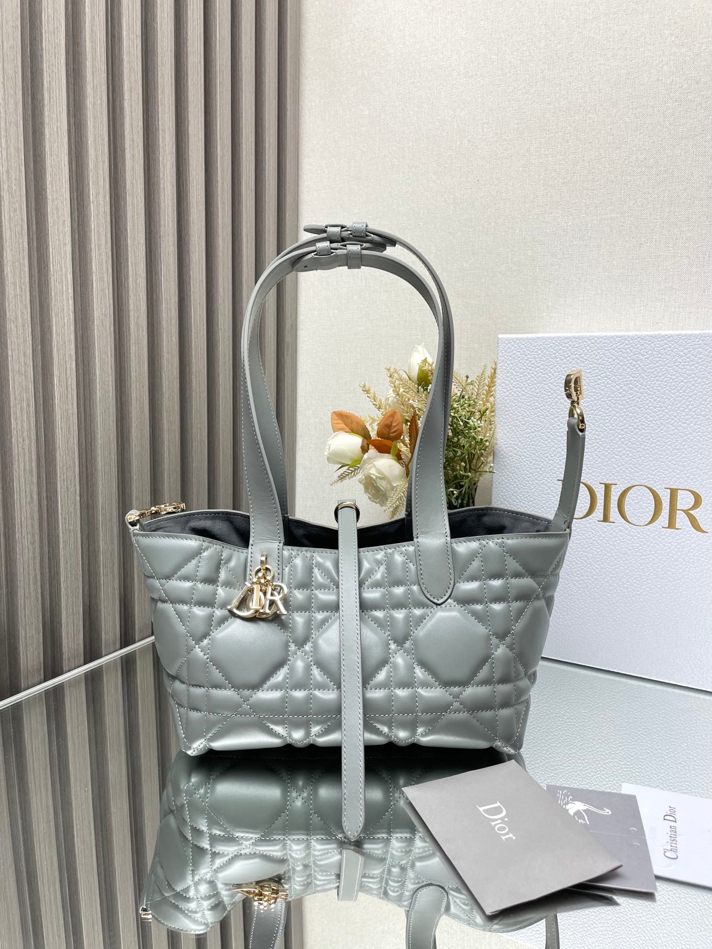 Dior Toujours Bag Small Grey 23x15x15cm