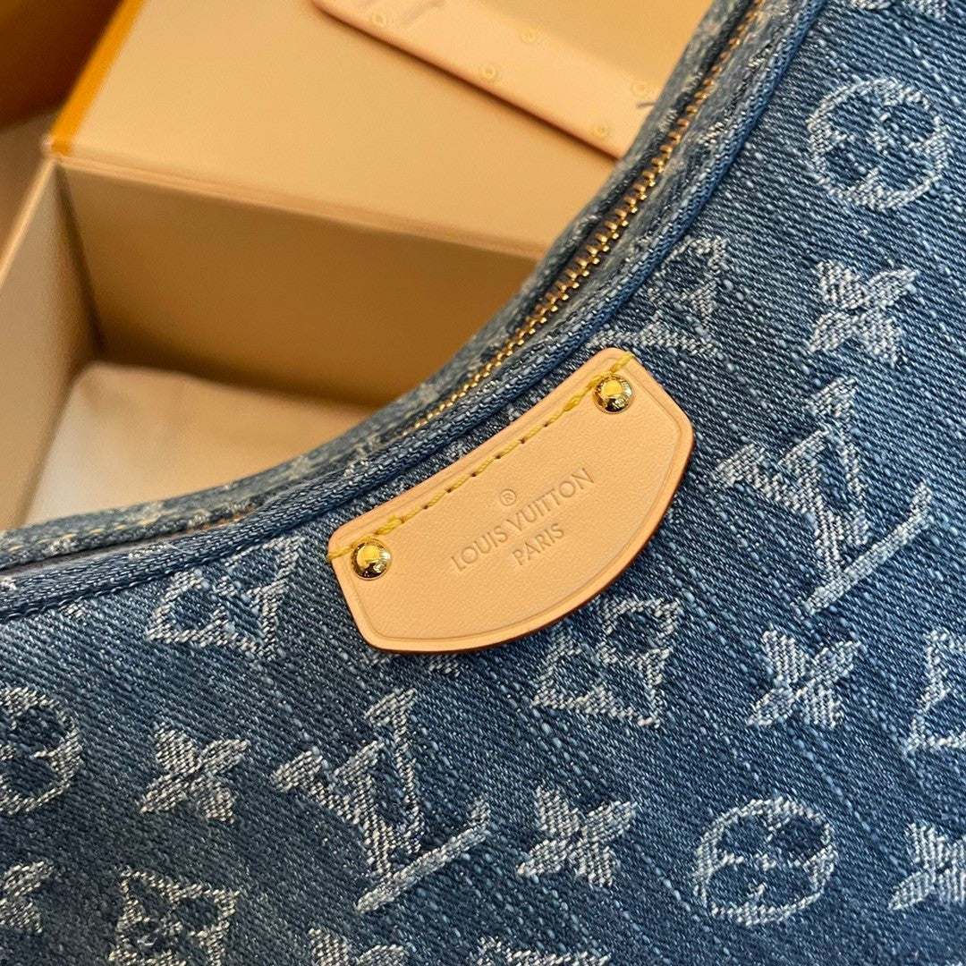 Louis Vuitton Croissant Monogram Denim Bag M46856, 25*15*5CM