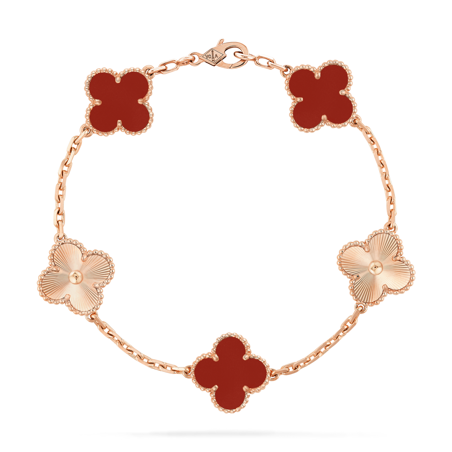 VAN CLEEF & ARPELS Vintage Alhambra Bracelet Laser Gold/red