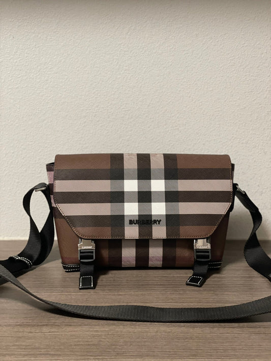 BURBERRY MESSENGER BIRCH CHECK BROWN BAG