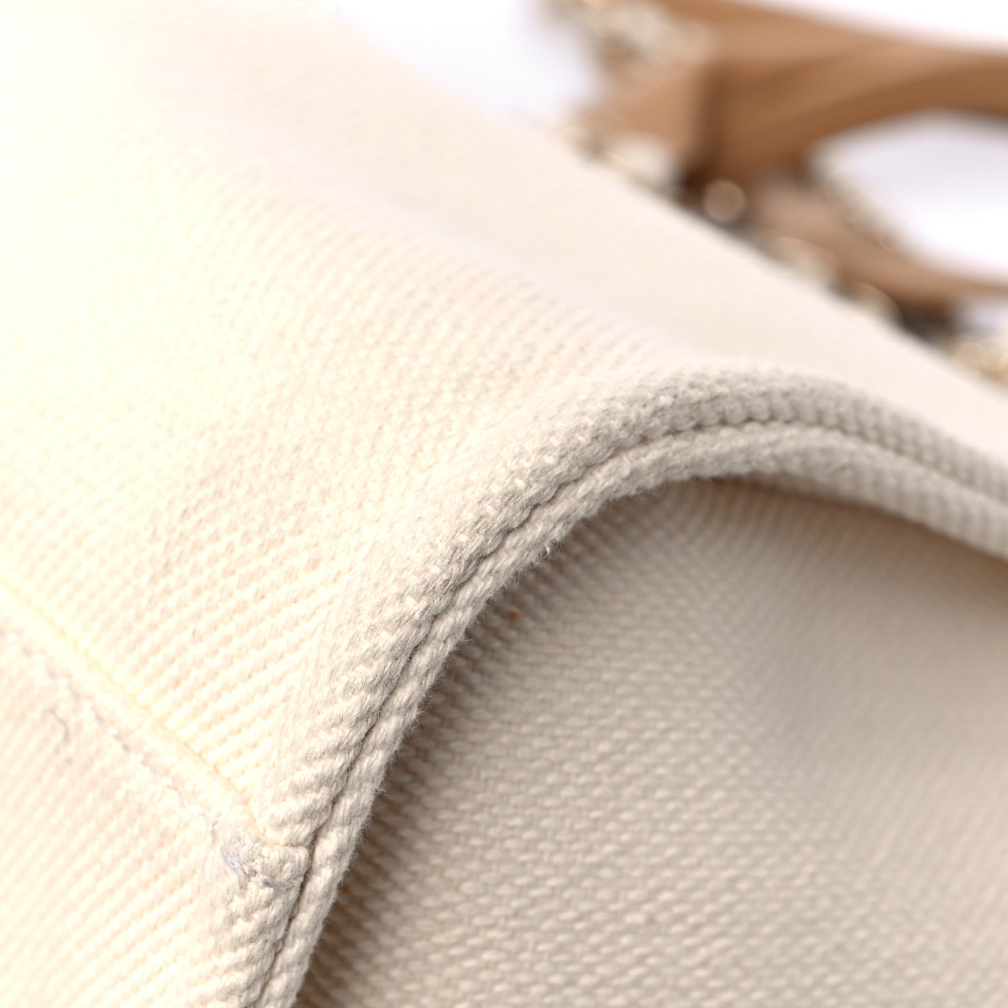 cc Canvas Pearl Large Deauville Tote Ecru Beige