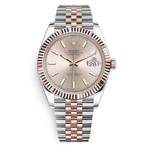 Rlx Oyster Perpetual Datejust 41 Watch, Two-tone Jubilee bracelet, Sundust dial , Fluted bezel