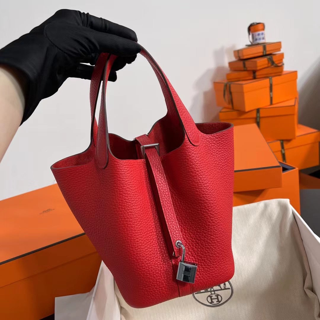 Hermes Picotin 18 Bag 18cm Red