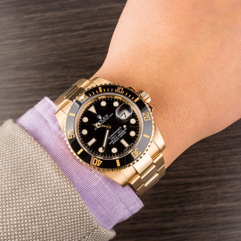 RLX Perpetual Submariner Date 41mm Black Dial Yellow Gold 126618LN