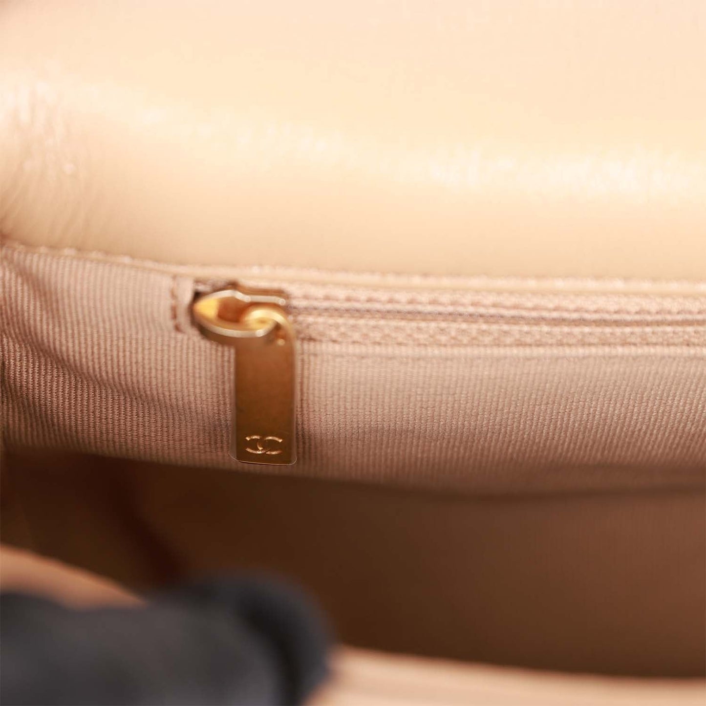 CC Medium 19 Flap Bag Beige Calfskin Mixed Hardware