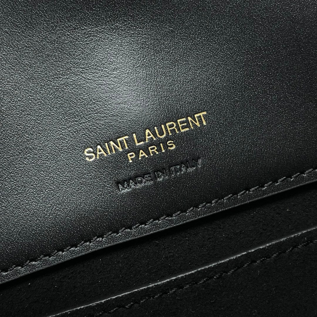 SAINT LAURENT LE 37 Mini Shiny Leather Bucket Bag